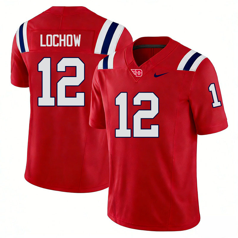 Dayton Flyers #12 Gavin Lochow College Football Jerseys,Uniforms-Red
